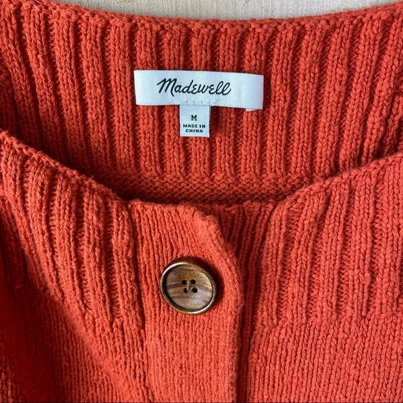 Madewell Burnt Orange Sleeveless Sweater Top Size Medium - Picture 2 of 6